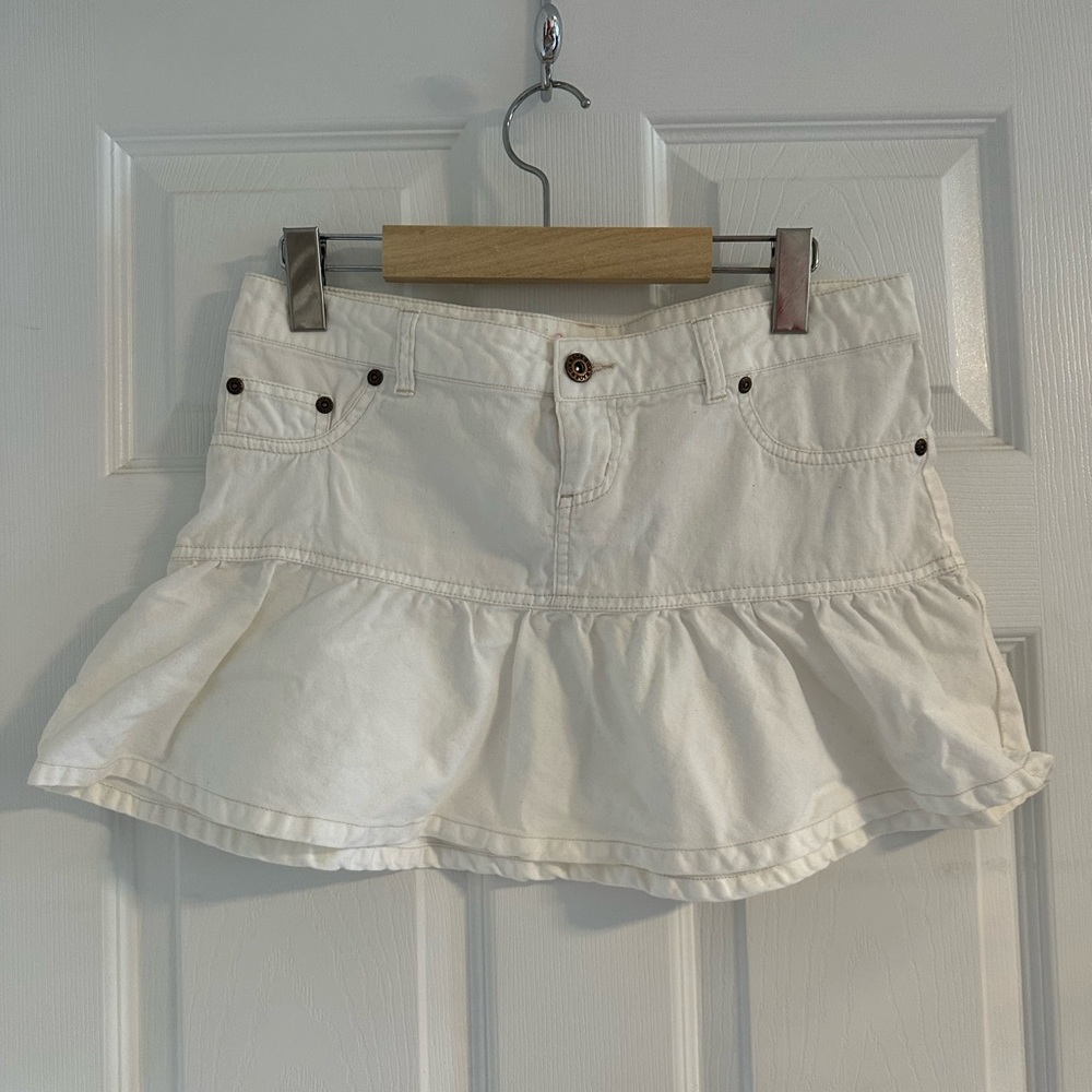 Garage White Ruffle Skirt